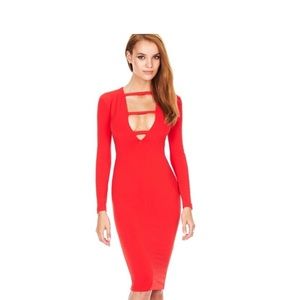 RED NOOKIE stretchy BODYCON DRESS